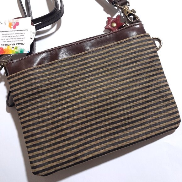 NWT Chala Mini Horse Western Canvas Faux Leather Crossbody Tote Shoulder Bag - Picture 7 of 10